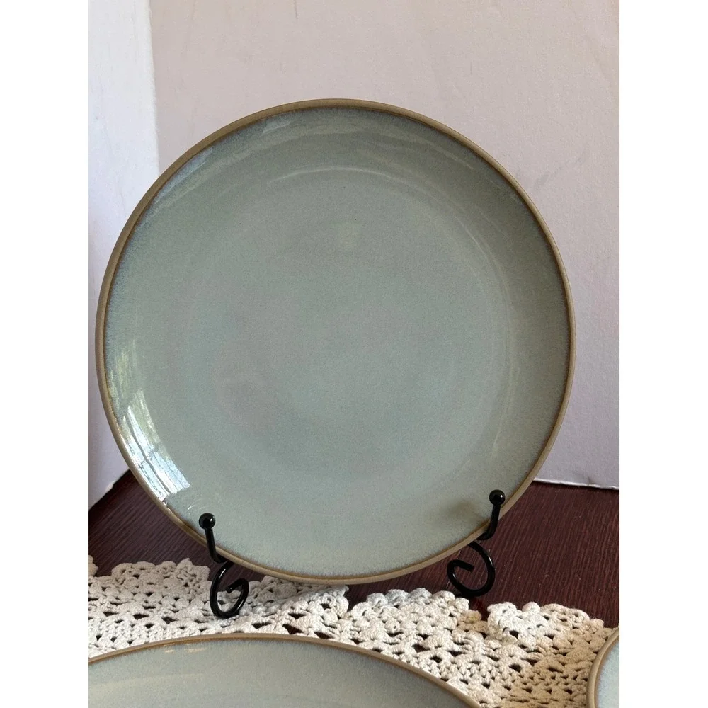 Hearth & Hand with Magnolia Sage Green Gray Stoneware Salad Plates Set of 3 8.5